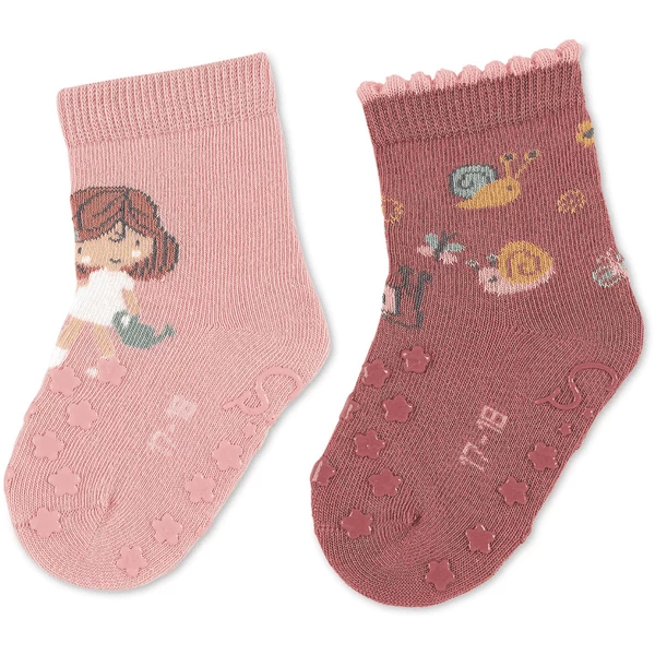 Sterntaler ABS Peutersokken Twin Pack Meisjes/Snail Zacht Roze 3 Sterntaler ABS Peutersokken Twin Pack Meisjes/Snail Zacht Roze