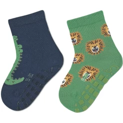 Sterntaler ABS Sokken Dubbelpak Krokodil/leeuw Marine