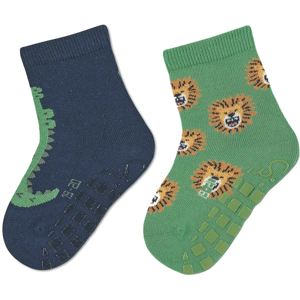 Sterntaler ABS Sokken Dubbelpak Krokodil/leeuw Marine 6 Sterntaler ABS Sokken Dubbelpak Krokodil/leeuw Marine - Afbeelding 4
