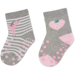 Sterntaler ABS Sokken Dubbelpak Paard/aardbei Lichtgrijs -Sterntaler sterntaler abs sokken dubbelpak paard aardbei lichtgrijs a409140 3