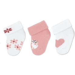Sterntaler First Baby Socks 3-Pack Flowers White