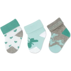 Sterntaler First Baby Socks 3-Pack Hearts White