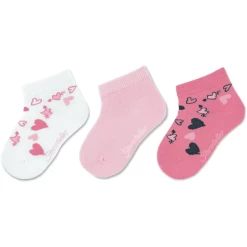 Sterntaler Korte Sokken 3-pack Hartjes Roze