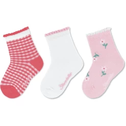 Sterntaler Sokken 3-pack Vichy Ruit Koraal -Sterntaler sterntaler sokken 3 pack vichy ruit koraal a409474 4